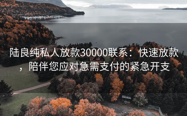 陆良纯私人放款30000联系：快速放款，陪伴您应对急需支付的紧急开支