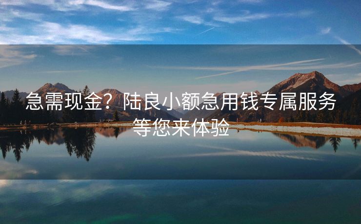 急需现金？陆良小额急用钱专属服务等您来体验