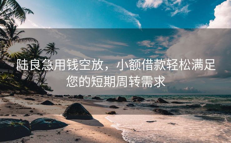 陆良急用钱空放，小额借款轻松满足您的短期周转需求