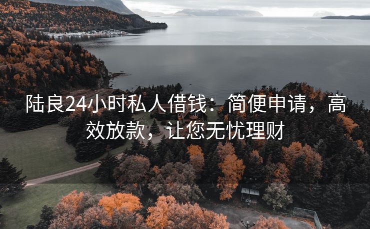 陆良24小时私人借钱：简便申请，高效放款，让您无忧理财