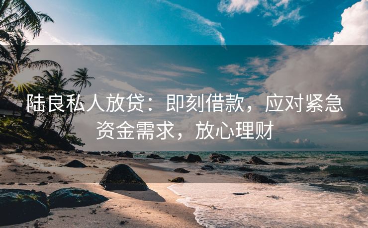 陆良私人放贷：即刻借款，应对紧急资金需求，放心理财