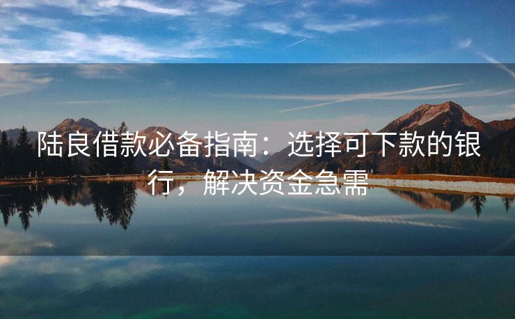 陆良借款必备指南：选择可下款的银行，解决资金急需