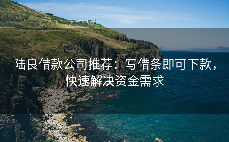 陆良借款公司推荐：写借条即可下款，快速解决资金需求