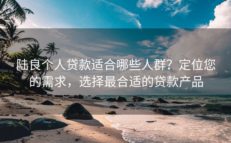 陆良个人贷款适合哪些人群？定位您的需求，选择最合适的贷款产品