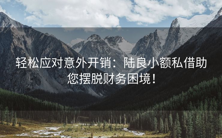 轻松应对意外开销：陆良小额私借助您摆脱财务困境！