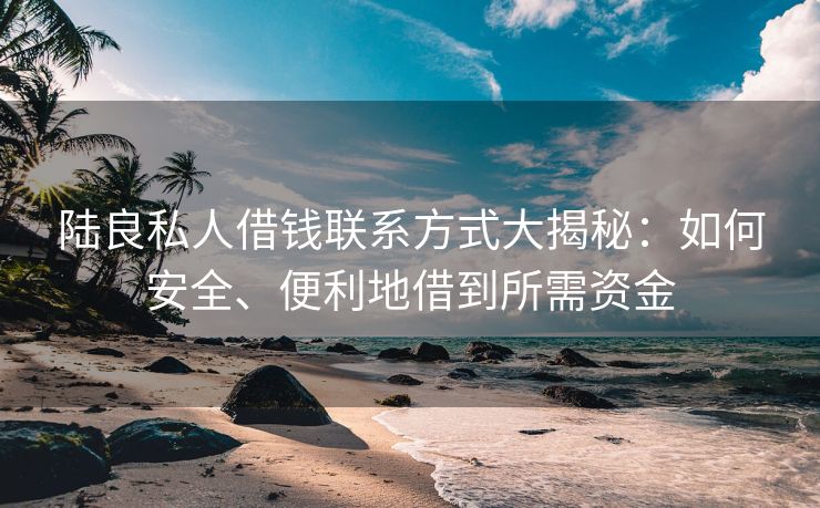 陆良私人借钱联系方式大揭秘：如何安全、便利地借到所需资金