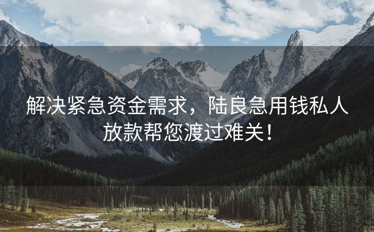 解决紧急资金需求，陆良急用钱私人放款帮您渡过难关！