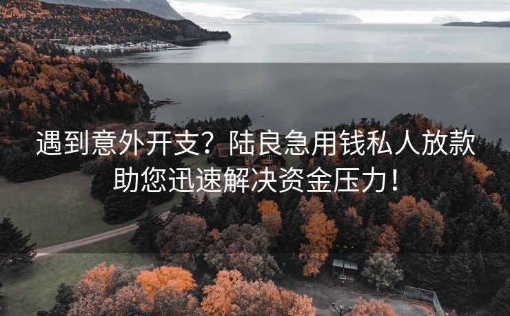 遇到意外开支？陆良急用钱私人放款助您迅速解决资金压力！