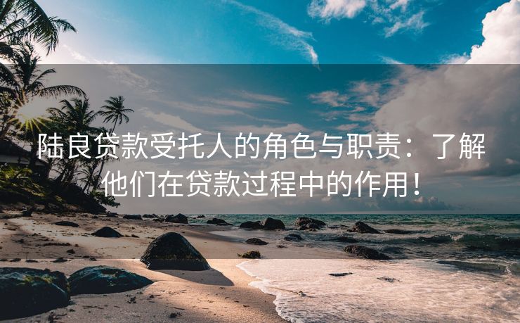 陆良贷款受托人的角色与职责：了解他们在贷款过程中的作用！
