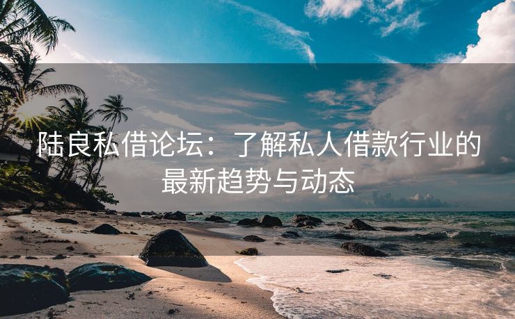 陆良私借论坛：了解私人借款行业的最新趋势与动态