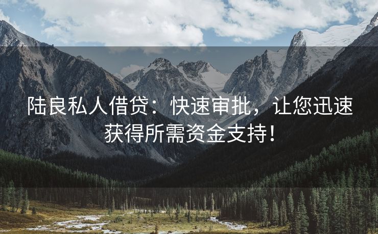 陆良私人借贷：快速审批，让您迅速获得所需资金支持！