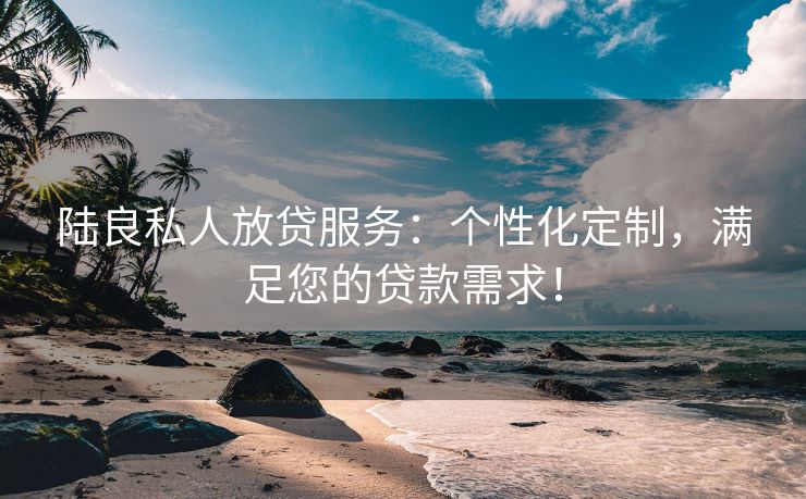 陆良私人放贷服务：个性化定制，满足您的贷款需求！