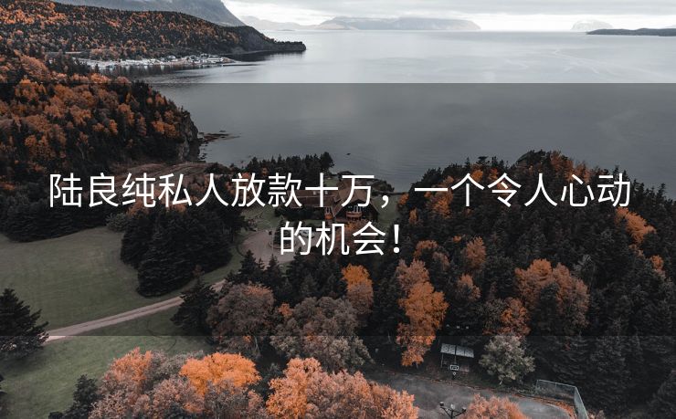 陆良纯私人放款十万，一个令人心动的机会！