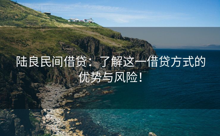 陆良民间借贷：了解这一借贷方式的优势与风险！