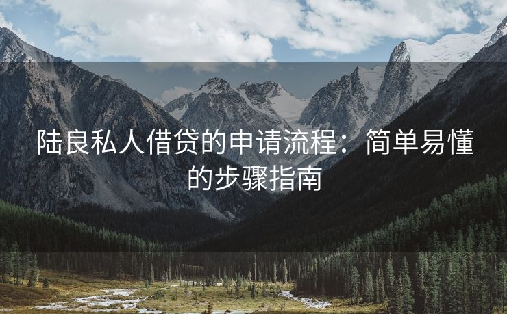 陆良私人借贷的申请流程：简单易懂的步骤指南