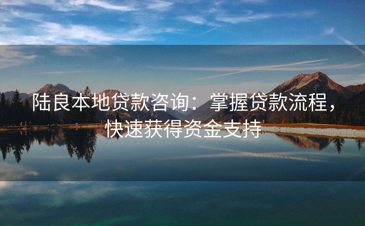 陆良本地贷款咨询：掌握贷款流程，快速获得资金支持