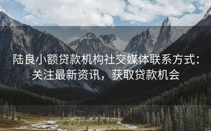 陆良小额贷款机构社交媒体联系方式：关注最新资讯，获取贷款机会