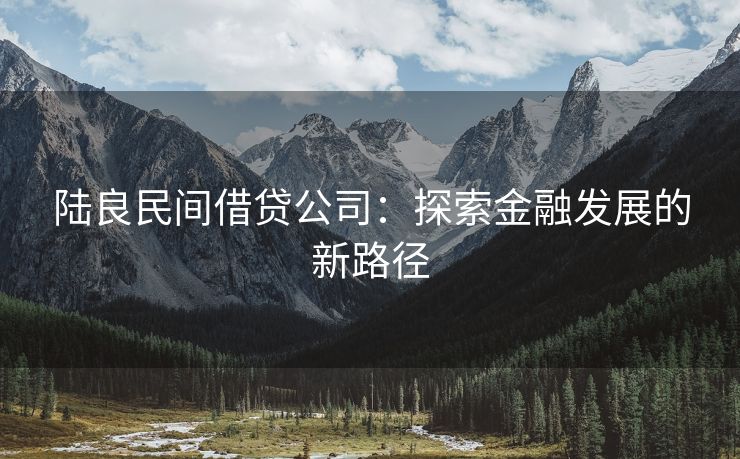 陆良民间借贷公司：探索金融发展的新路径