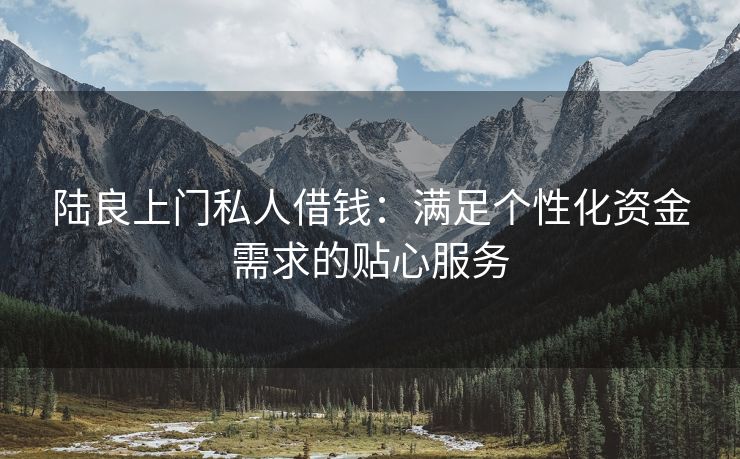 陆良上门私人借钱：满足个性化资金需求的贴心服务