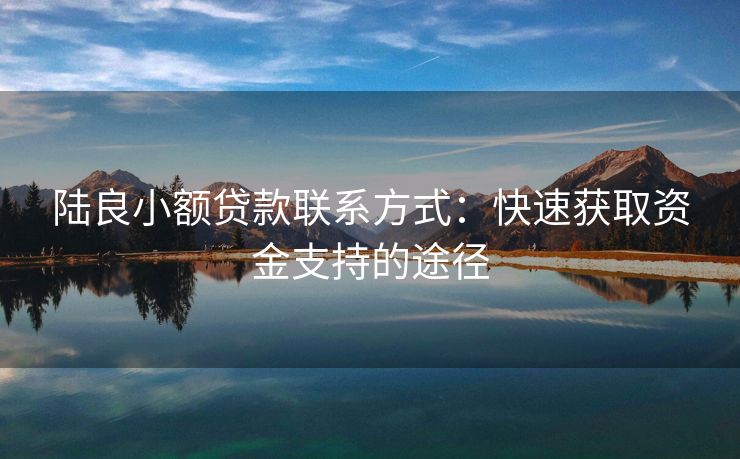 陆良小额贷款联系方式：快速获取资金支持的途径