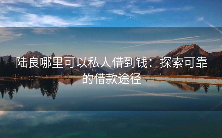 陆良哪里可以私人借到钱：探索可靠的借款途径