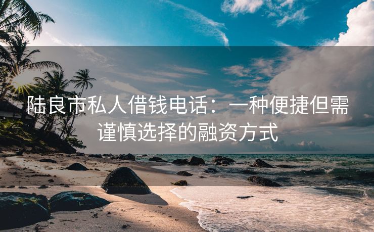 陆良市私人借钱电话：一种便捷但需谨慎选择的融资方式