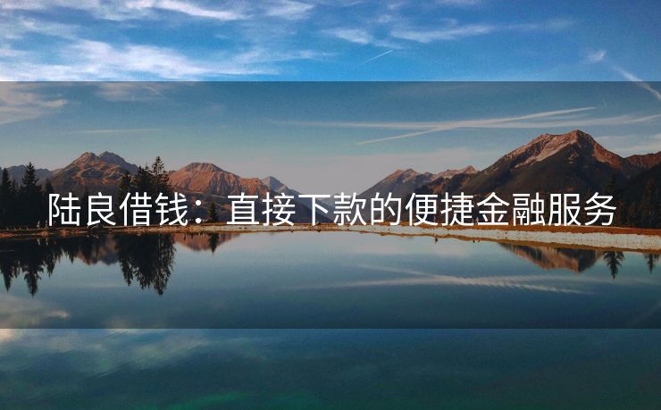 陆良借钱：直接下款的便捷金融服务