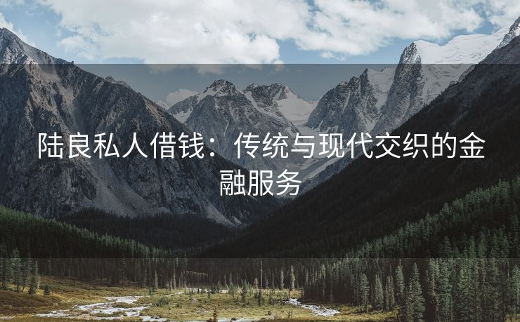 陆良私人借钱：传统与现代交织的金融服务