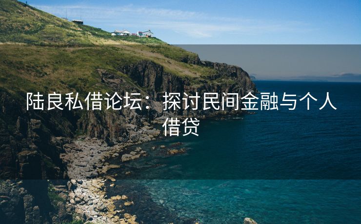 陆良私借论坛：探讨民间金融与个人借贷