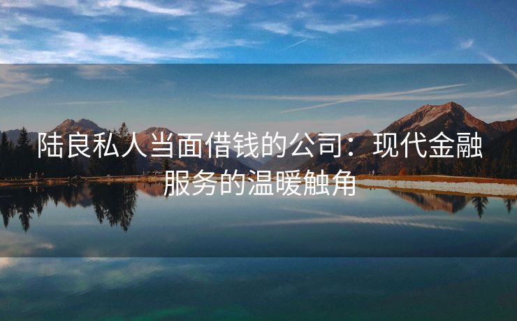 陆良私人当面借钱的公司：现代金融服务的温暖触角