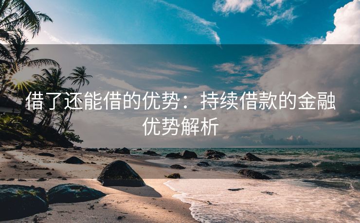 借了还能借的优势：持续借款的金融优势解析 借了还能借的优势 陆良私人借款  第2张