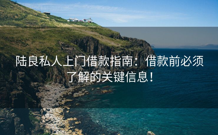 陆良私人上门借款指南：借款前必须了解的关键信息！ 陆良私人上门借款指南 陆良私人借钱  第3张