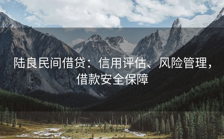 陆良民间借贷：信用评估、风险管理，借款安全保障 陆良民间借贷 陆良私人借款  第2张