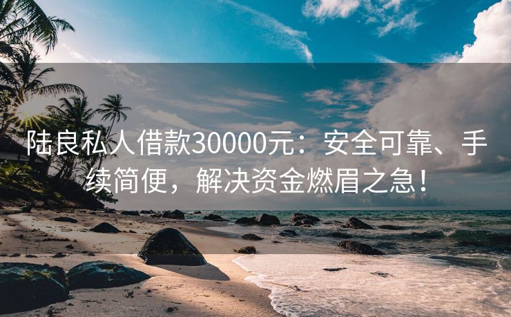 陆良私人借款30000元：安全可靠、手续简便，解决资金燃眉之急！ 陆良私人借款30000元 陆良私人借款  第3张