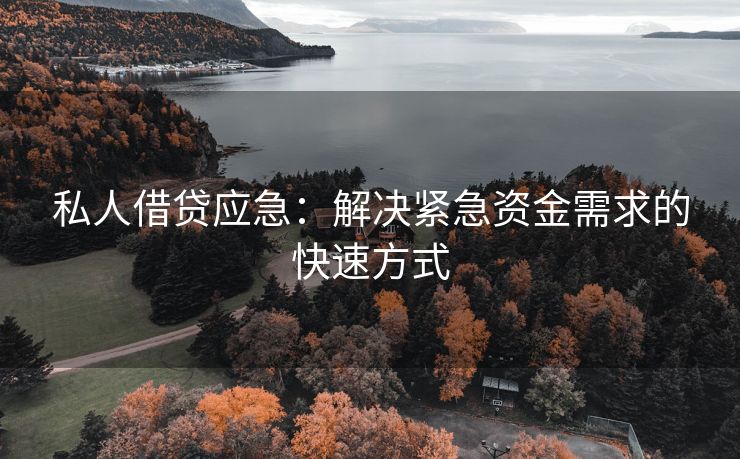 私人借贷应急：解决紧急资金需求的快速方式 私人借贷应急 陆良私人借钱  第3张