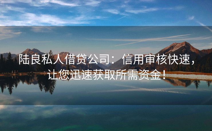 陆良私人借贷公司：信用审核快速，让您迅速获取所需资金！ 陆良私人借贷公司 陆良空放  第3张