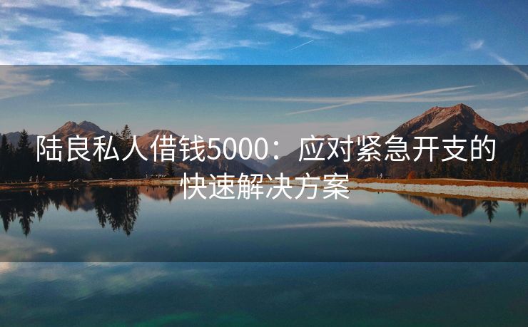 陆良私人借钱5000：应对紧急开支的快速解决方案 陆良私人借钱5000 陆良私人借款  第3张