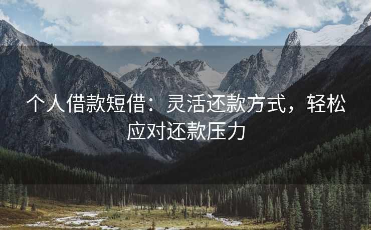 个人借款短借：灵活还款方式，轻松应对还款压力 个人借款短借 陆良个人借钱  第3张