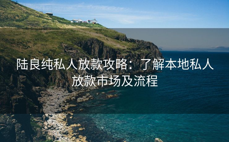 陆良纯私人放款攻略：了解本地私人放款市场及流程