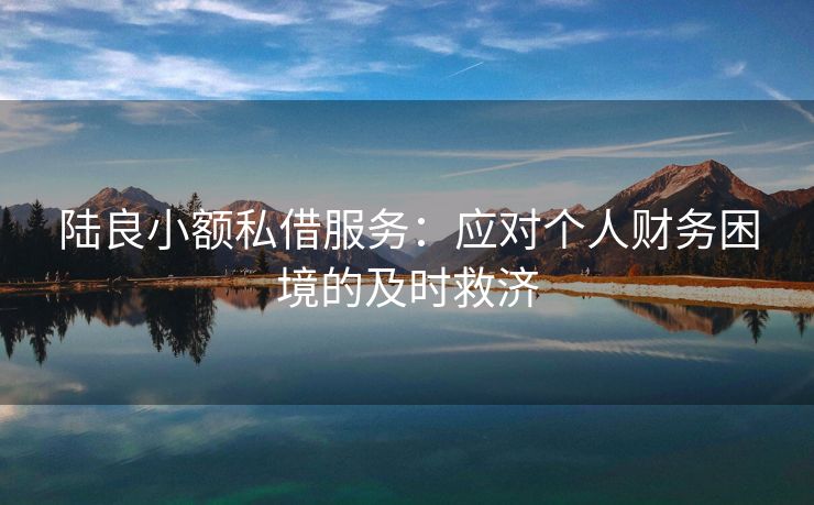 陆良小额私借服务：应对个人财务困境的及时救济 陆良小额私借服务 陆良私人借钱  第2张