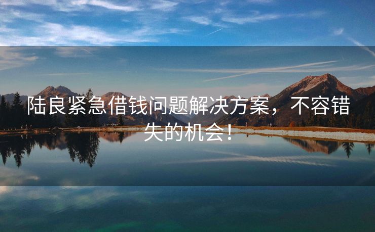 陆良紧急借钱问题解决方案，不容错失的机会！ 陆良紧急借钱问题解决方案 陆良私人借款  第2张