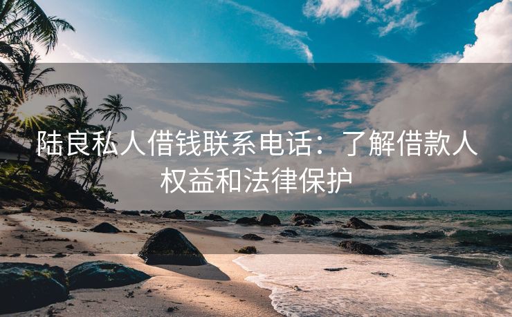 陆良私人借钱联系电话：了解借款人权益和法律保护 陆良私人借钱联系电话 陆良私人借款  第2张